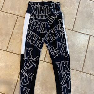 Pink leggings with pink logo